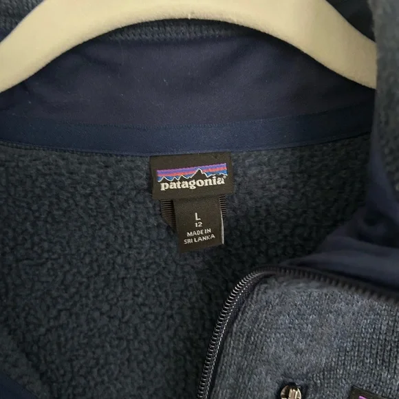 Patagonia Kids Navy Blue Quarter-Zip Fleece Pullover - Picture 3 of 3